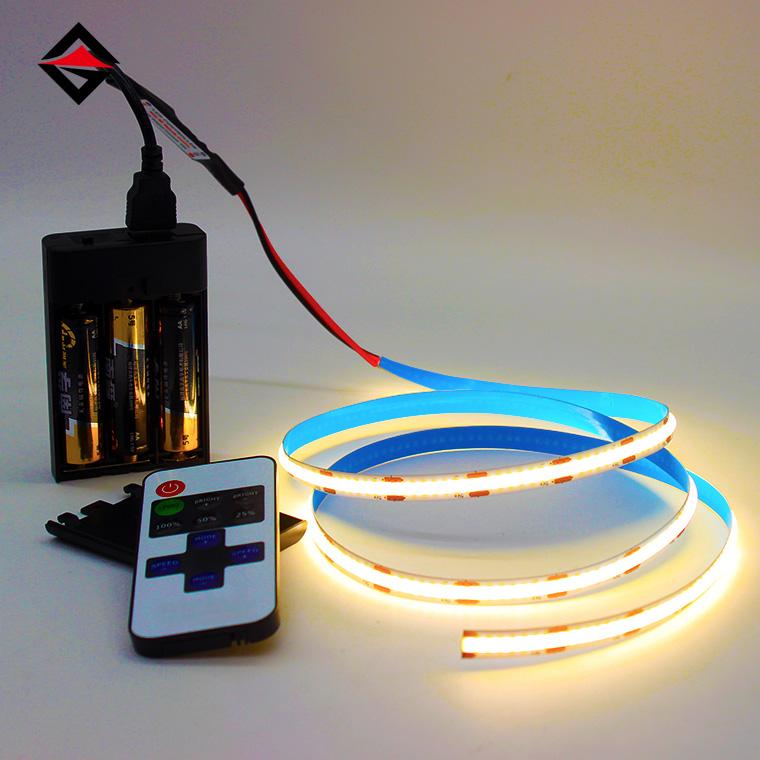 Strip light cob kanthi set baterei pengontrol USB